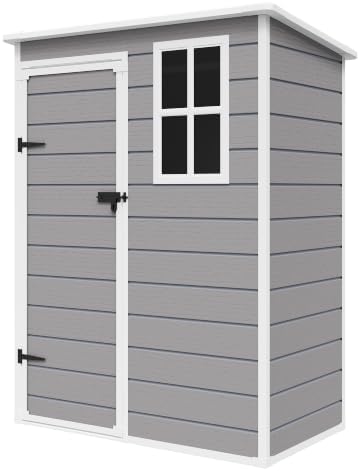 amopatio outdoor storage shed with floor, 5x3 ft, view 9