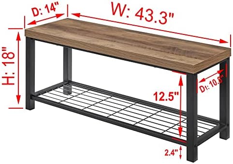 foluban entryway bench, modern shoe storage bench, rustic shown in use