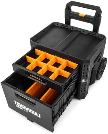toughbuilt stacktech 2 drawer rolling locking tool box, main product view