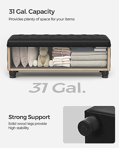songmics storage ottoman, 46.5 inches long bed end on a desk or shelf