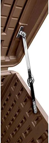 plastic development group outdoor deck box, soft close, front angle view