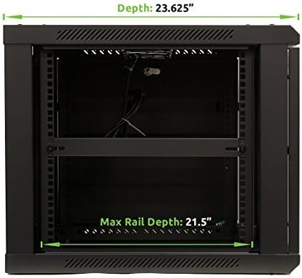 NavePoint 9U Server Cabinet Wall Mount Rack Enclosure Includes 2 Fans, Locking - Image 2