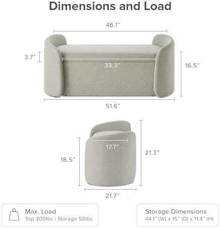 mopio sophie 51" ottoman storage bench, entryway and shown in use