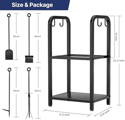 honest outfitters firewood rack indoor, 2-tier firewood rack shown in use