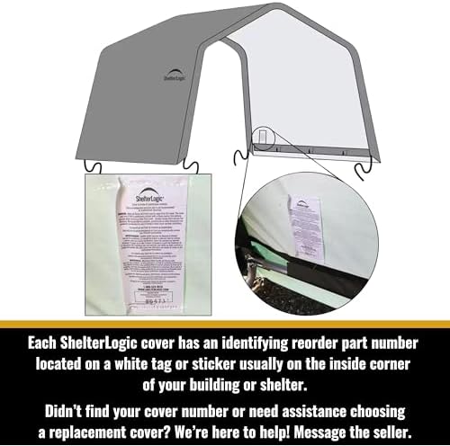 shelterlogic replacement cover kit only no frame-10x10x8 peak, side view