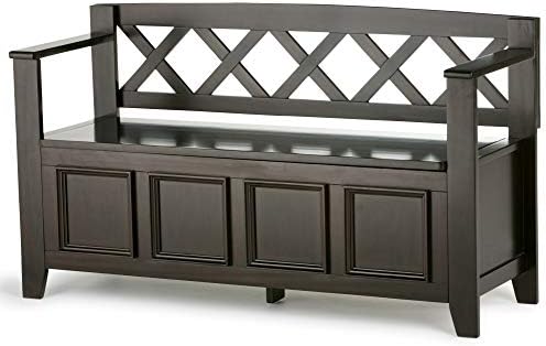 simplihome amherst 48" wide solid wood storage bench, view 10