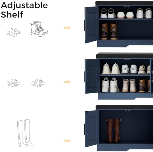 homsho farmhouse shoe storage bench with 4 barn showing dimensions