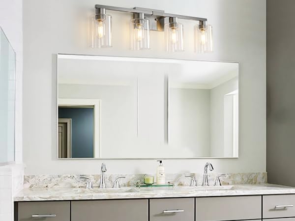 SOPEAS 4 Light Bathroom Light Fixtures, Brushed Nickel Modern Bathroom Vanity - Image 7