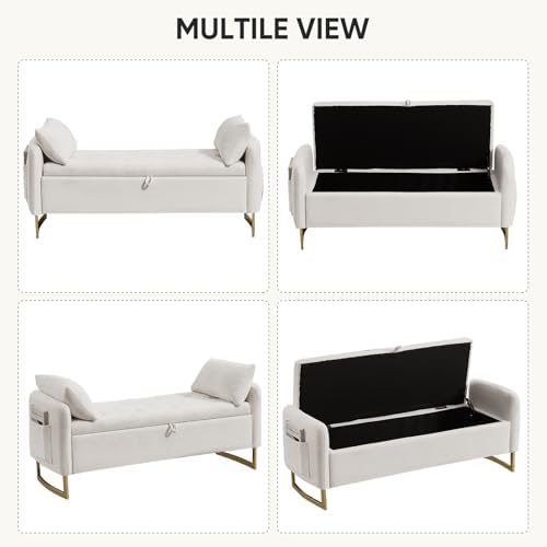 48" end of bed bench, modern storage bench on a desk or shelf