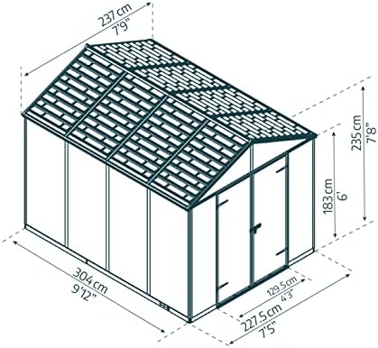 palram - canopia rubicon 8' x 10' x shown in use