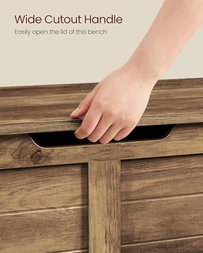 vasagle storage chest, 39.4 inches width bench with, front angle view