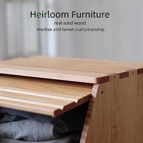 stackable solid wood storage chests, modular bins with, side view