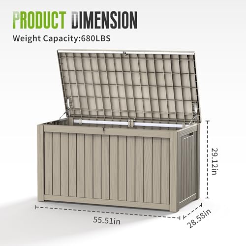 drato 200 gallon outdoor storage box waterproof, lockable shown in use