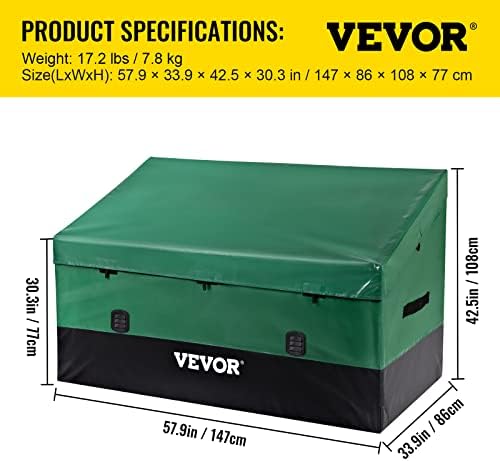 vevor outdoor storage box, 230 gallon waterproof pe on a desk or shelf