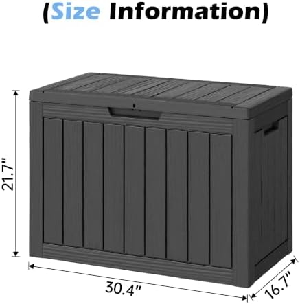 outdoor storage box waterproof, 45 gallon deck box shown in use
