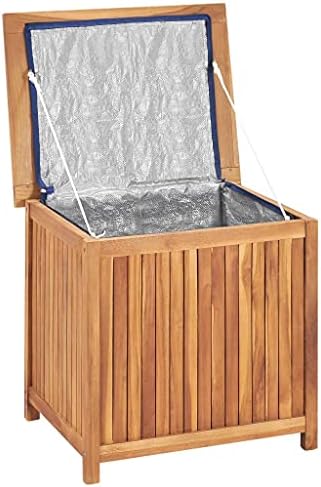 vidaxl patio storage box 23.6"x19.7"x22.8" solid wood teak showing dimensions