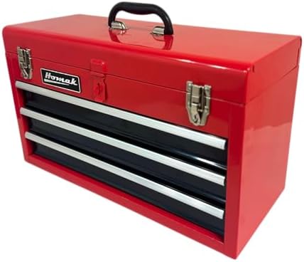 homak metal tool box, 20-inch, portable tool box shown in use