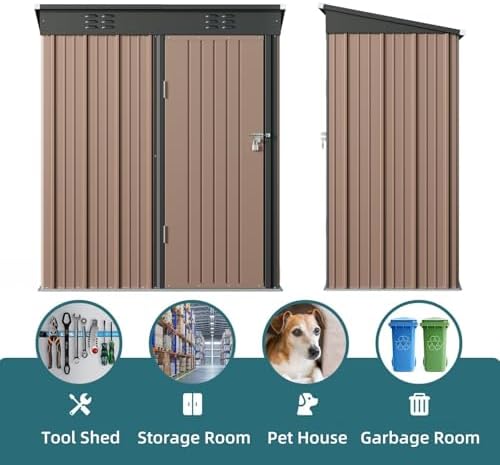 bealife 5' x 3' outdoor storage shed, metal, package contents