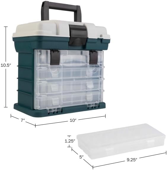stalwart portable tool box small parts organizer, gray, close-up detail
