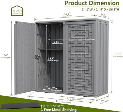 zzm hdpe outdoor storage shed, outdoor plastic storage, close-up detail