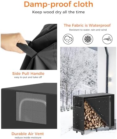 4ft firewood log rack with cover outdoor, heavy, package contents