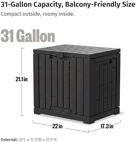 east oak 31 gallon outdoor storage box, waterproof, view 9