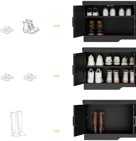 homsho farmhouse shoe storage bench with 4 barn, package contents