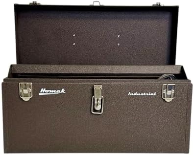 homak 20-inch industrial steel toolbox, brown wrinkle powder, package contents