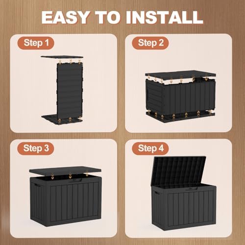 efu outdoor storage box 60 gallon deck box, package contents