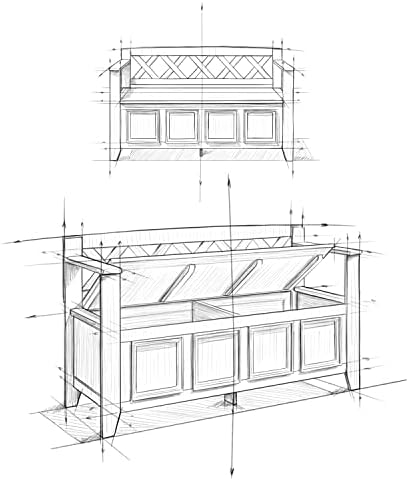 simplihome amherst 48" wide solid wood storage bench shown in use