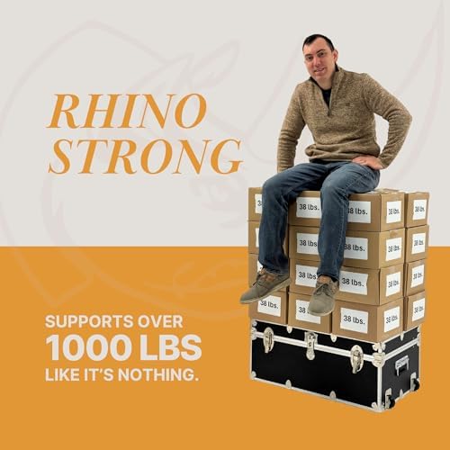 rhino large essential trunk with wheels, camp footlocker, view 9