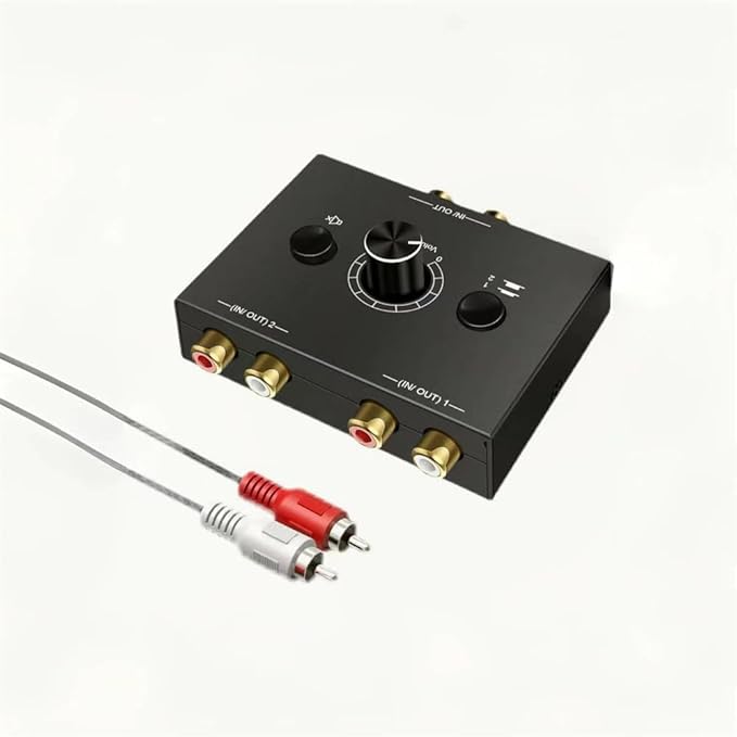 RCA Stereo Audio Switcher R/L Audio Selector Splitter 2-in-1-Out Audio Selector by SAIZHUO