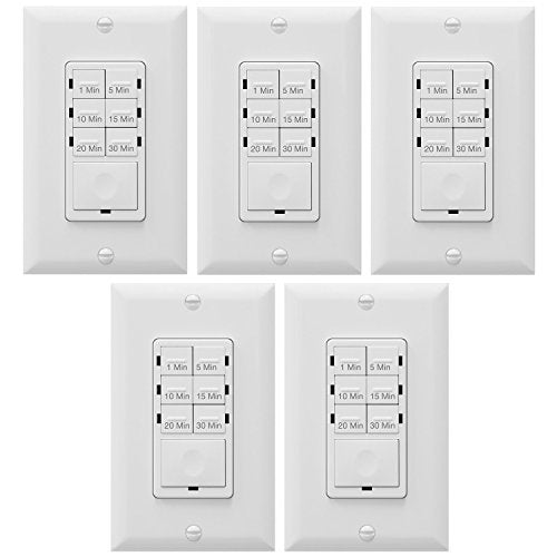 Enerlites Bathroom Timer Countdown Switch, HET06A-R | In-Wall Electrical Timer by Enerlites