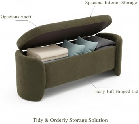 lukealon 50 inch storage ottoman bench, christmas tree on a desk or shelf