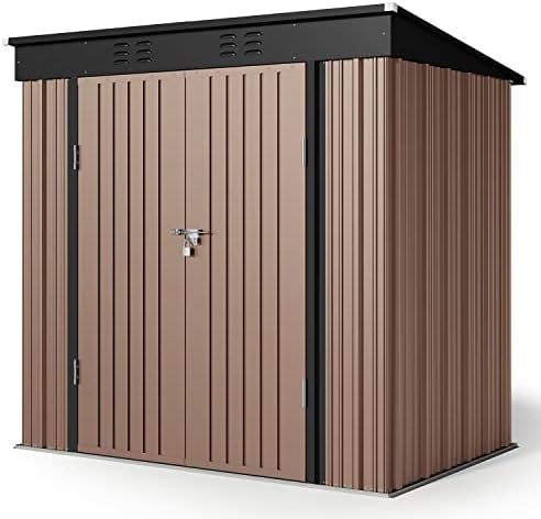 gizoon 6x4 ft outdoor shed, metal garden shed, view 9
