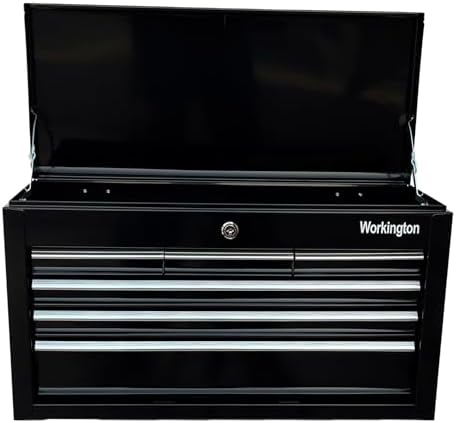 workington portable metal tool chest with 6 drawers showing dimensions