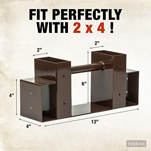 tidyboss 2 pack firewood rack outdoor | 2x4, close-up detail