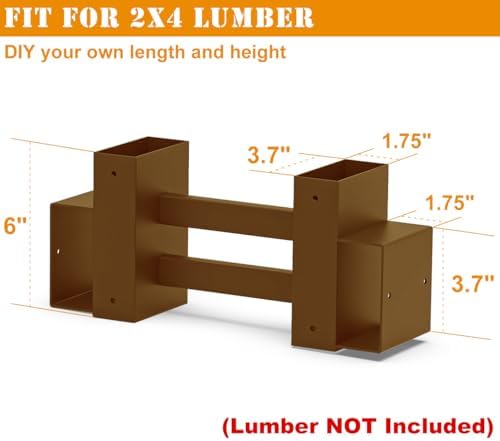 outdoor firewood brackets fire wood rack for 2x4, side view