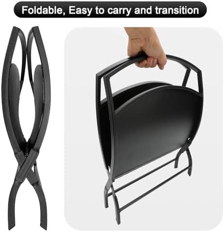 16" small firewood rack indoor - foldable fireplace, package contents