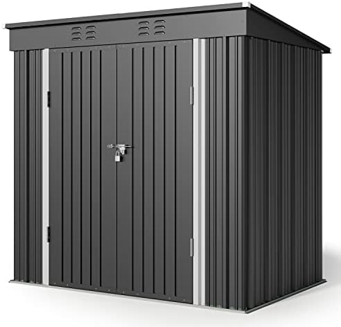 gizoon 6x4 ft outdoor shed, metal garden shed, view 9