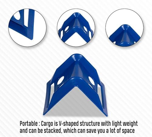 Mytee Products (20 Pieces Blue 4"x6" Flatbed Edge Protectors with Carrying Case - 4" Winch Ratchet Straps Corner Protectors for Flatbed Cargo Load