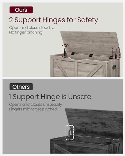 vasagle storage chest with 2 safety hinges, 15.7, package contents