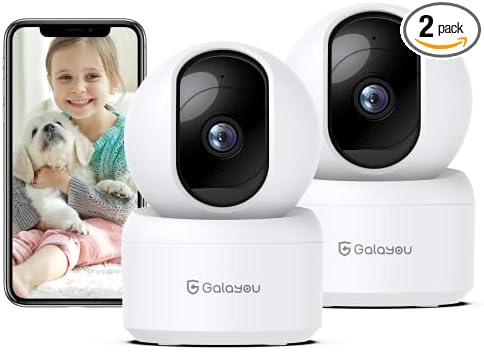GALAYOU Indoor Security Camera 2K, Pet Camera, 360 Degree 2.4G WiFi Home by GALAYOU