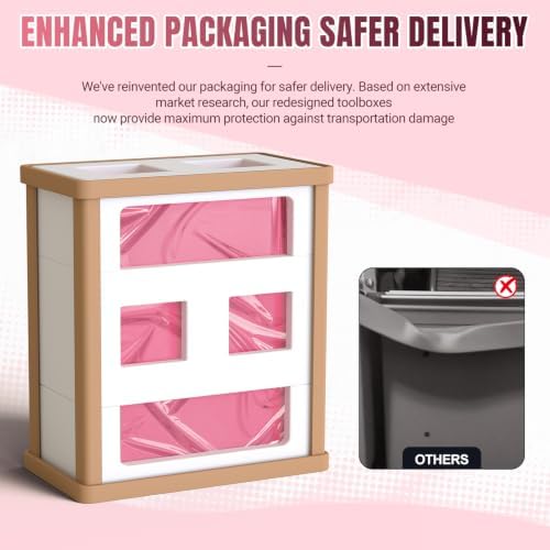 10-drawer rolling tool chest with wheels, lockable 2-in-1 on a desk or shelf