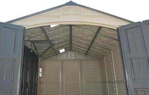 duramax apex pro 10.5x8 dual-access vinyl storage shed, view 17