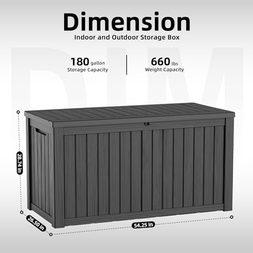 easyup 180 gal waterproof outdoor storage box uv, side view