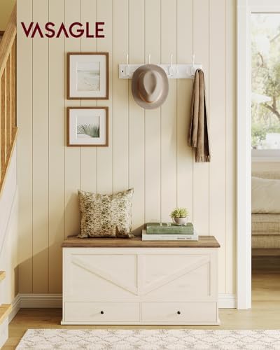 vasagle storage chest with 2 fabric drawers, 15.7 shown in use