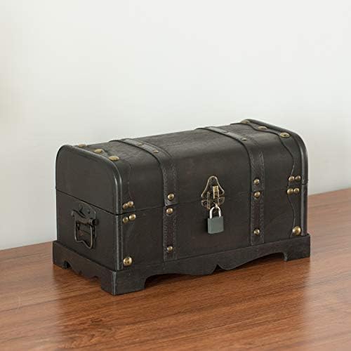 vintiquewise small pirate style wooden treasure chest (chest shown in use