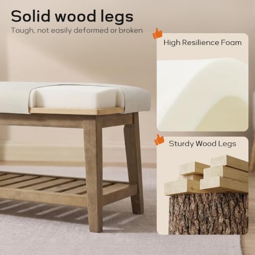 zihanhome entryway shoe bench, end of bed bench,upholstered, package contents