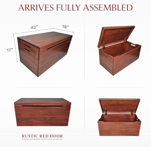 amish made wooden storage chest trunk box with, close-up detail